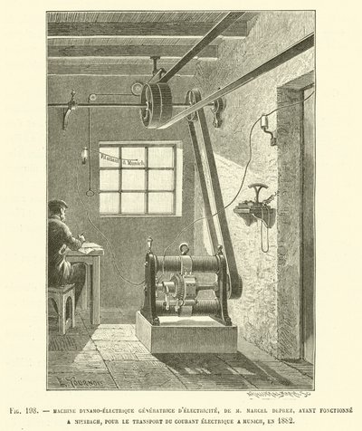 Dynamo-Electric Generator by Marcel Deprez by French School